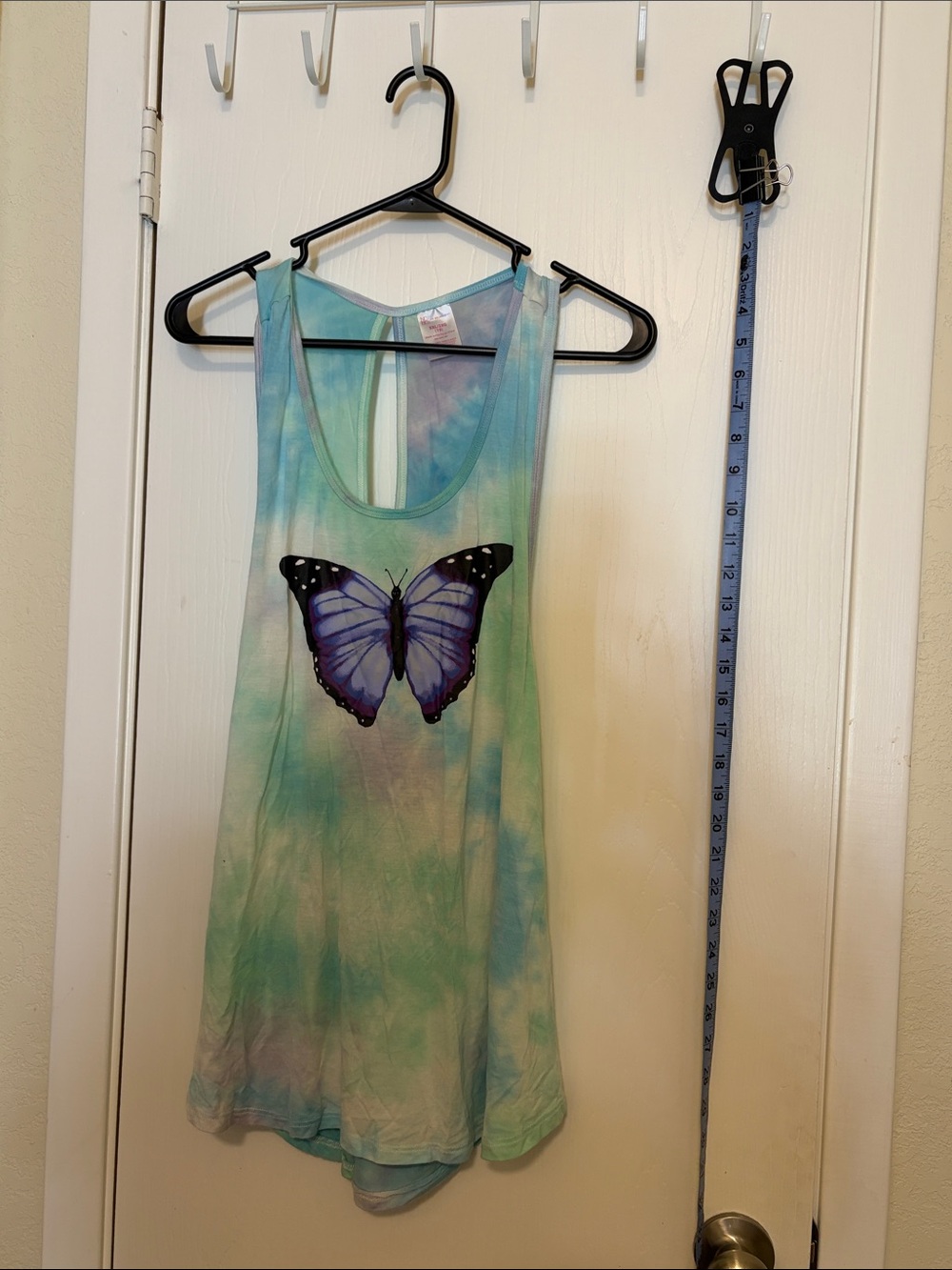 No Boundaries Tie-Dye Tank Top with Purple Butterfly